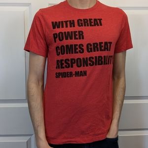 Spider-Man "With great power comes great responsibility" t shirt